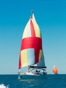 Satisfaction sailing with spinnaker
